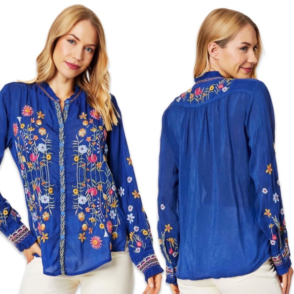 NWT Johnny Was Lolanda Embroidered Button Front Shirt - Picture 16 of 16